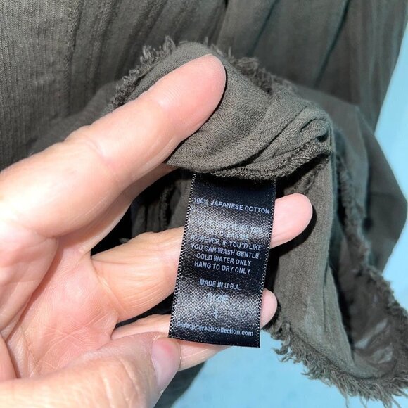 Pharaoh Collection Dress Womens Size 1 Japanese Cotton V Neck Green Made In USA - Picture 6 of 12